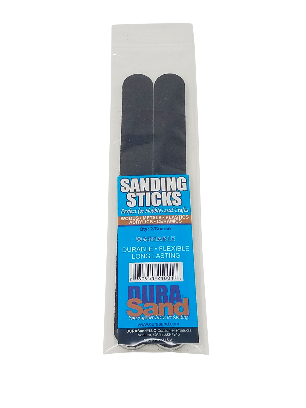 Durasand Sanding Sticks, black 100/180 grit, bag of 2