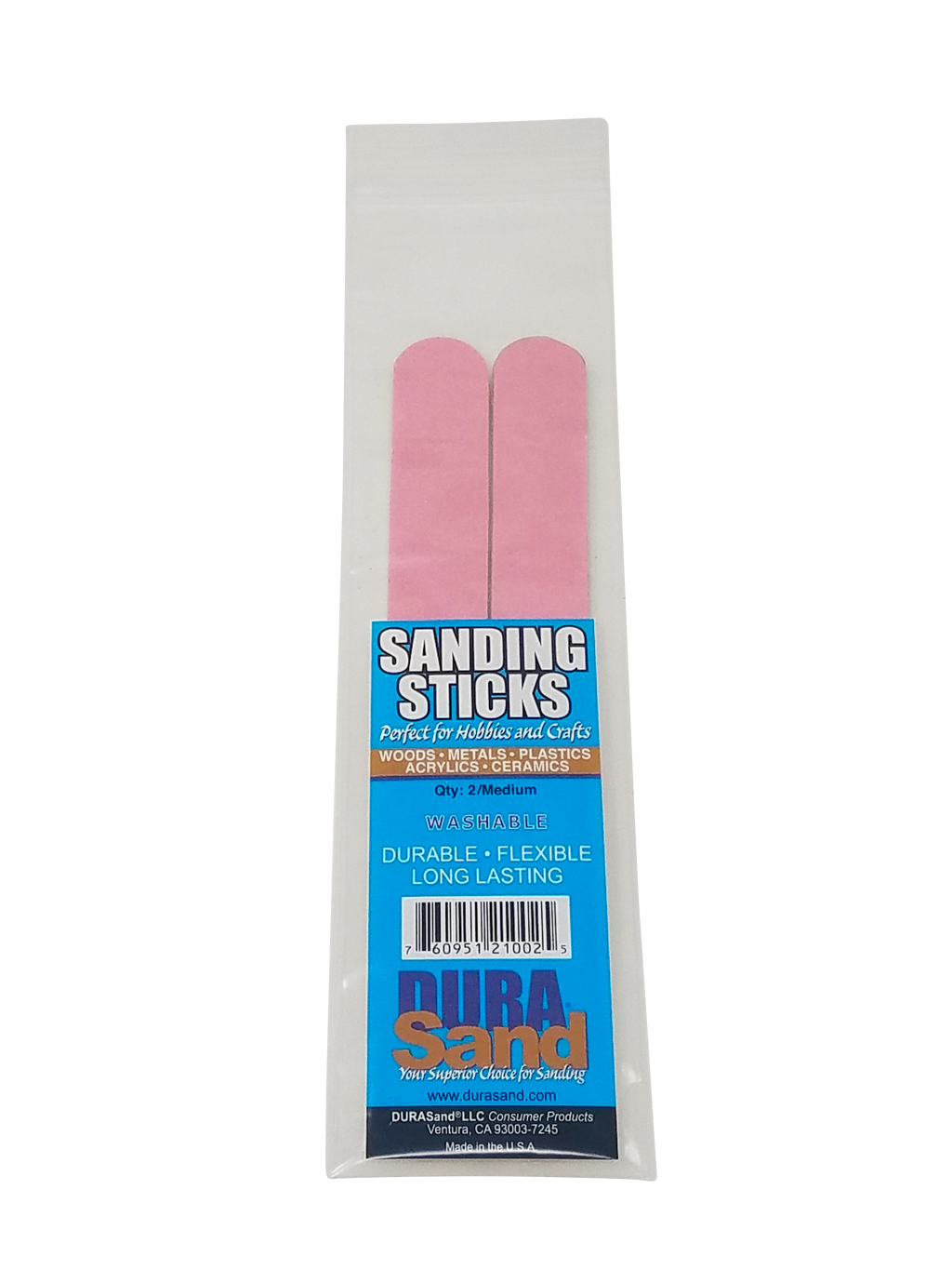 Durasand Sanding Sticks, pink 280/320 grit, bag of 2