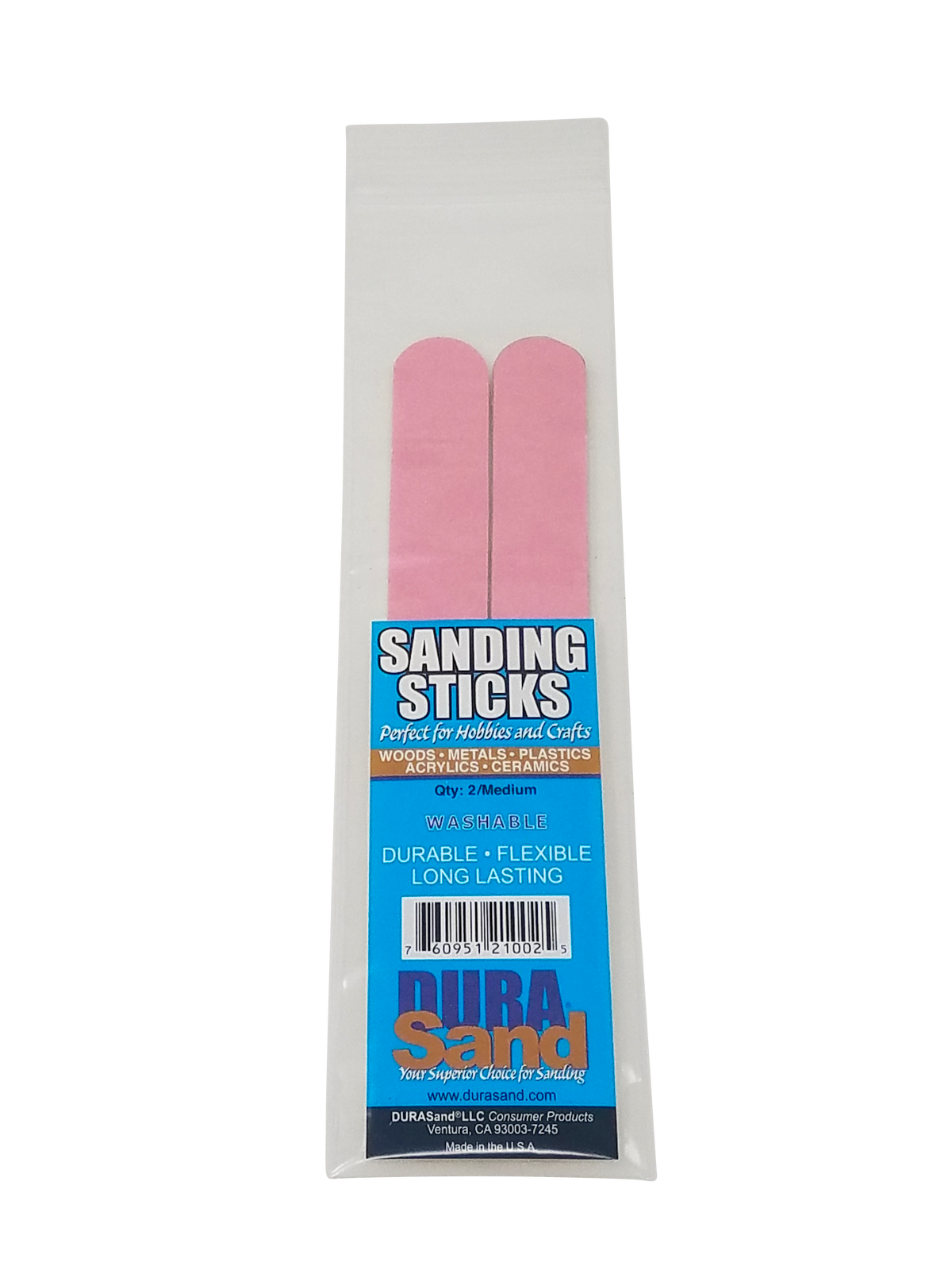 Durasand Sanding Sticks, pink 280/320 grit, bag of 2