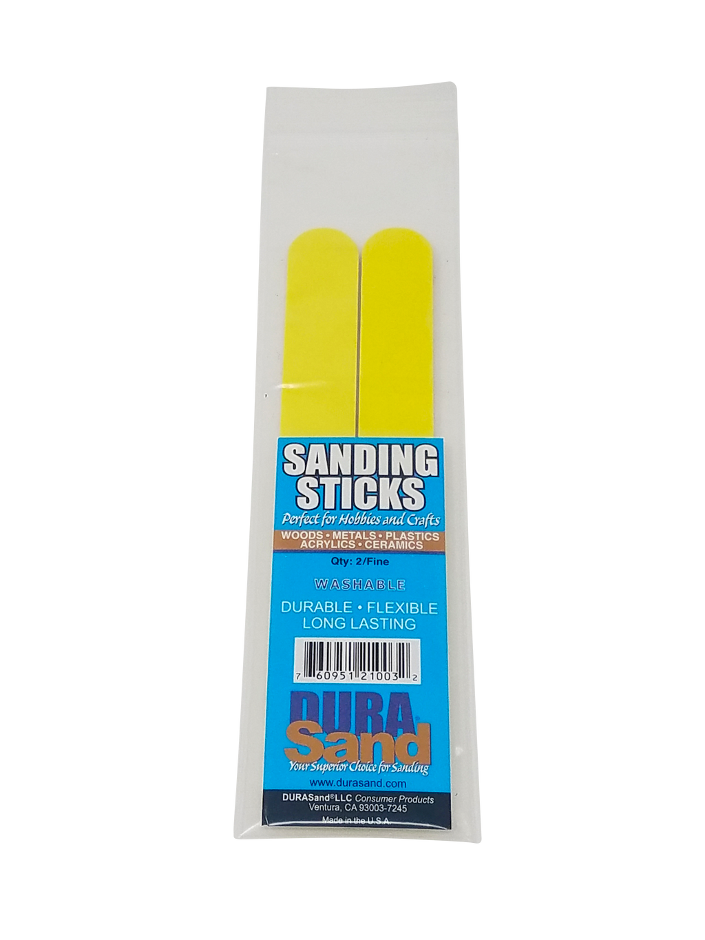 Durasand Sanding Sticks, yellow 240/240 grit, bag of 2