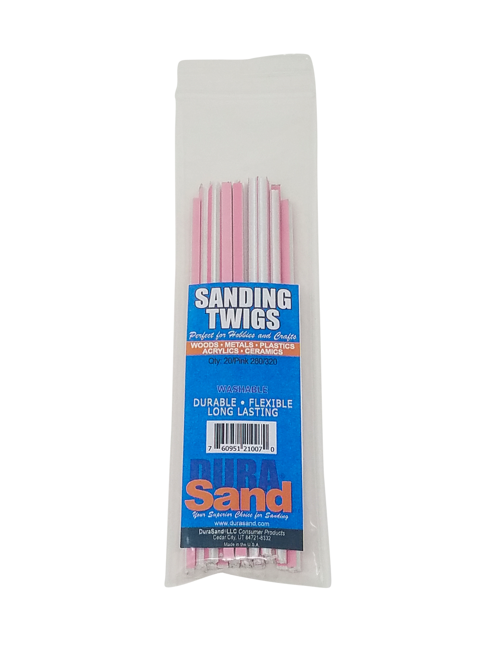 Durasand Sanding Twigs, pink 280/320 grit, bag of 20
