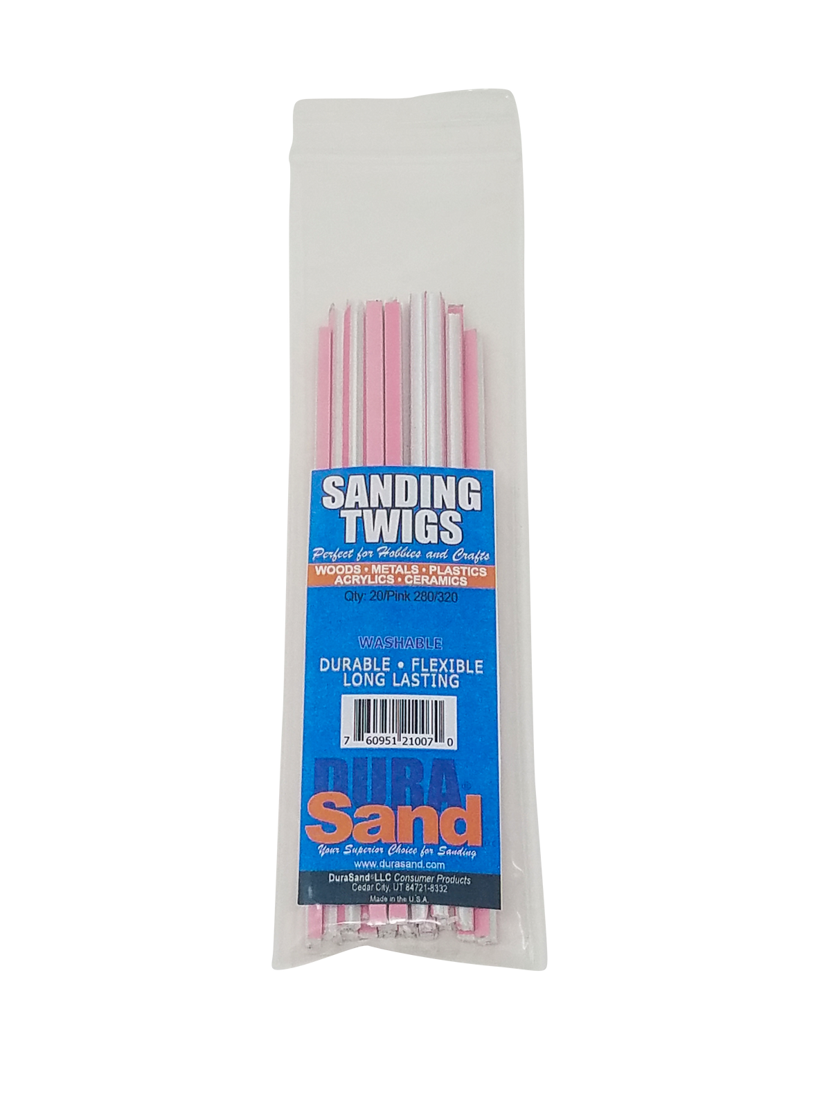 Durasand Sanding Twigs, pink 280/320 grit, bag of 20