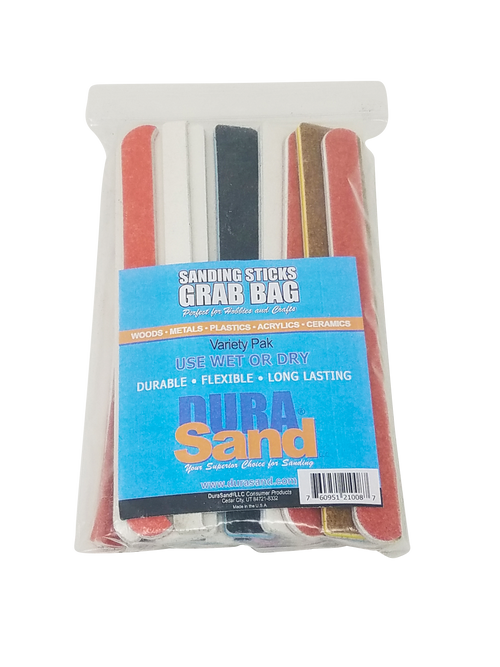 Durasand Assorted Grab Bag of mixed sanding sticks and tools in assorted grits