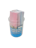 Durasand Sanding Squares, 75 assorted foam-cored squares, grits 80–320, in a reusable bucket