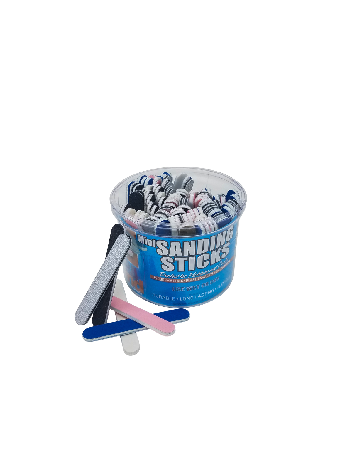Durasand Mini Sanding Sticks, bucket of 100 color-coded mini sticks