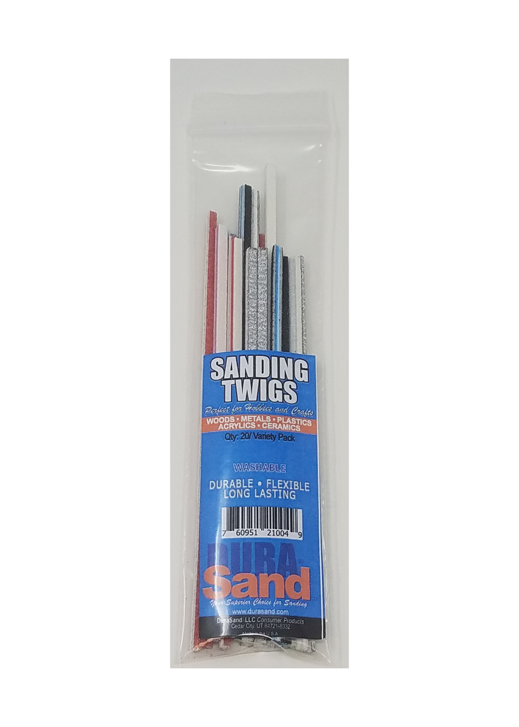 Durasand Sanding Twigs, assorted colors and grits, bag of 20