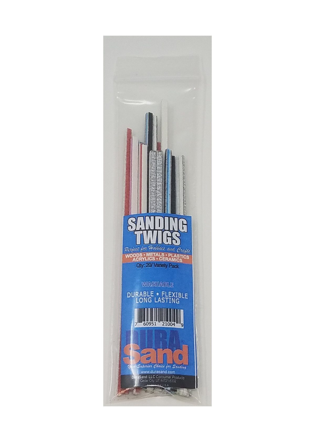 Durasand Sanding Twigs, assorted colors and grits, bag of 20